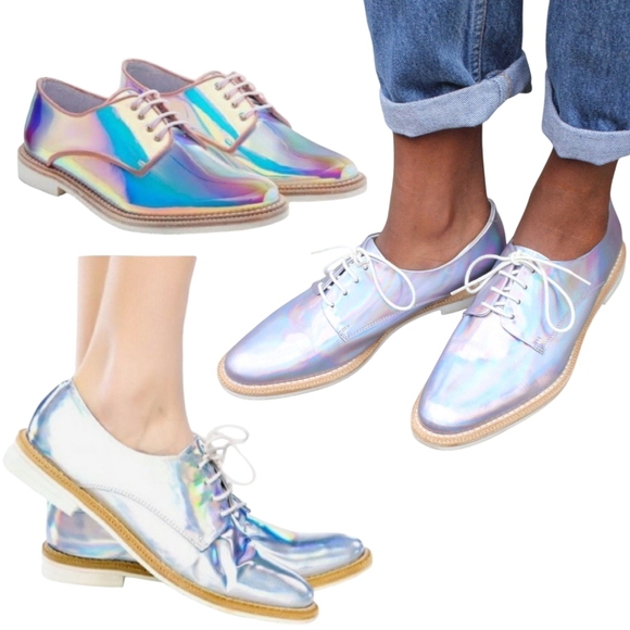 Miista Shoes - Miista Zoe Holographic Oxford Shoes 6.5